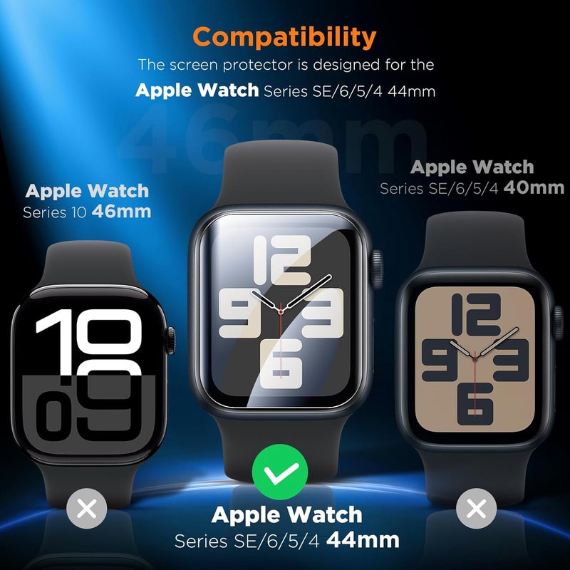 LK 4 Pack for Apple Watch Screen Protector 44mm Privacy, HD Ultra-thin Touch Sensitvie [Anti-Spy] Upgrade Soft TPU Film Apple Watch 44mm Screen Protector Series 6/5/4 SE2, Full Coverage - Image 2